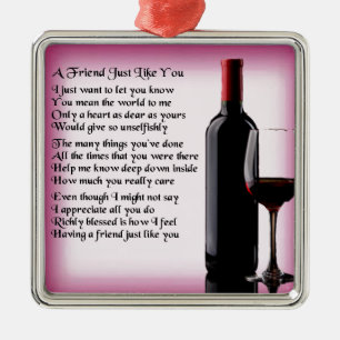 Friend Poem - Wijnontwerp Metalen Ornament