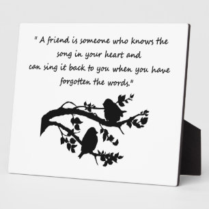 Friend Quote Song in my Heart Bird Silhouette Fotoplaat