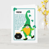 Friend St Patrick's Leprechaun Celtic Prayer Kaart (Gele Bloem)