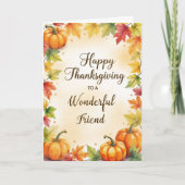 Friend Thanksgiving Sentimental Autumn Pumpkins Kaart (Voorkant)