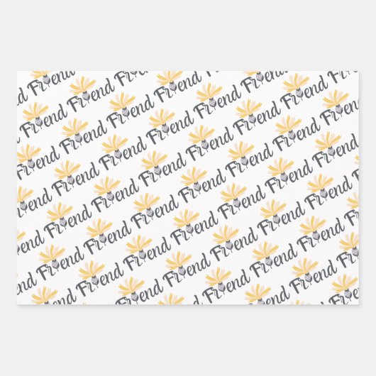 Friend Yellow Botanical Wrapping Paper Sheets (Voorkant 3)