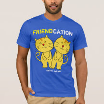 Friendcation Cat Cartoon T-shirt