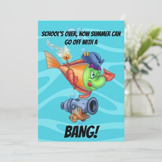 FriendFish cartoon Cute Fish Afstuderen Kaart (Staand voorkant)