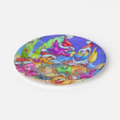 FriendFish cartoon kerstborden Papieren Bordje (Gekanteld)