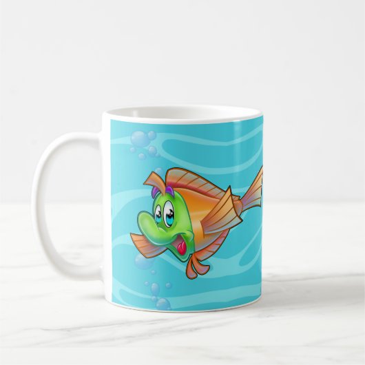 FriendFish cartoon Koffiemok (Links)