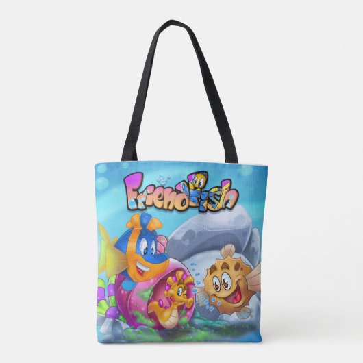 FriendFish cartoon Tote Bag (Achterkant)