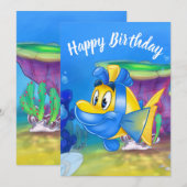 FriendFish cartoon verjaardagskaart Flitch Bedankkaart (Voorkant / Achterkant)