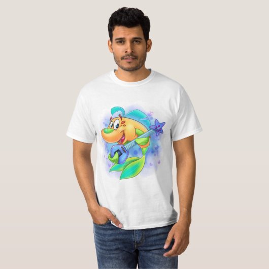 FriendFish cartoon vis jammy shirt (Voorkant volledig)