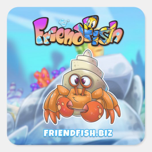 FriendFish cartoon vis stickers (Voorkant)