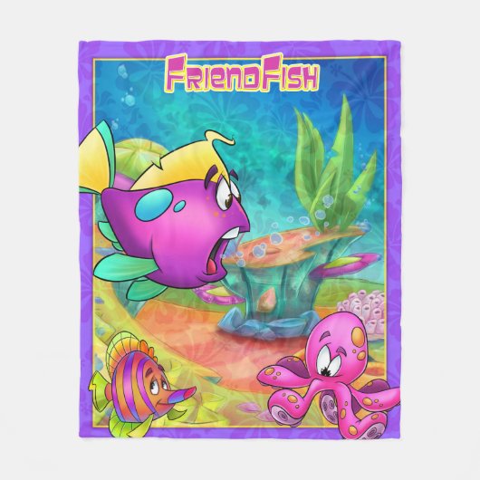 FriendFish Fleece deken (Voorkant)