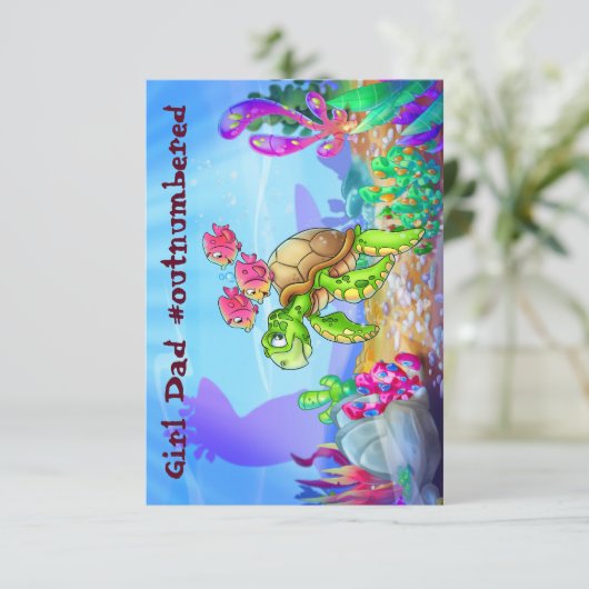 FriendFish schattige cartoon vis Vaderdag kaart (Staand voorkant)