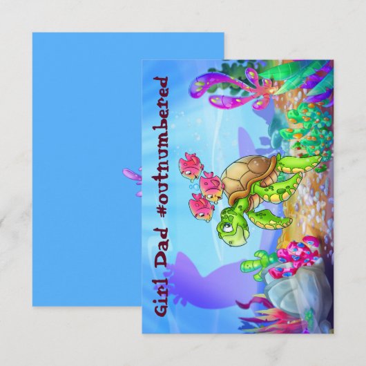 FriendFish schattige cartoon vis Vaderdag kaart (Voorkant / Achterkant)