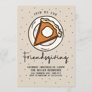 Friendgiving Invitation Pumpkin Pie - Thanksgiving Kaart