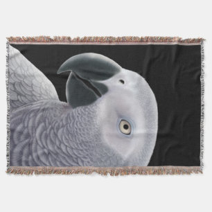 Friendly African Grey Parrot Throw Blanket Deken
