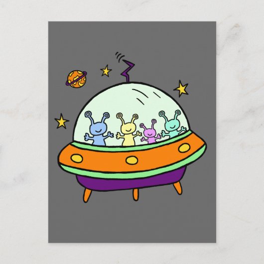 Friendly Aliens Briefkaart (Voorkant)