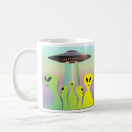 Friendly Aliens geel en groen Koffiemok