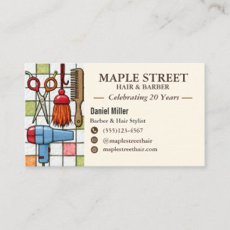 Friendly Barber and Hair Stylist Business Card Visitekaartje