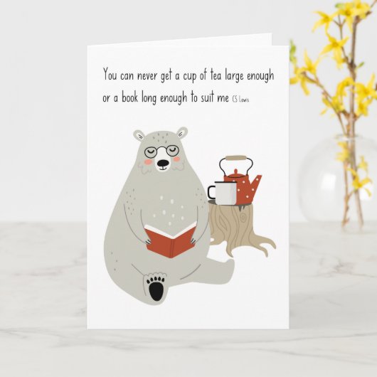 Friendly Beer - lezen met CS Lewis citaat Kaart (Gele Bloem)