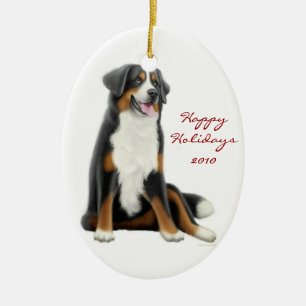 Friendly Bernese Mountain Dog Holiday Ornament