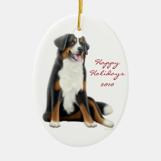 Friendly Bernese Mountain Dog Holiday Ornament (Voorkant)