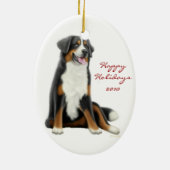 Friendly Bernese Mountain Dog Holiday Ornament (Achterkant)