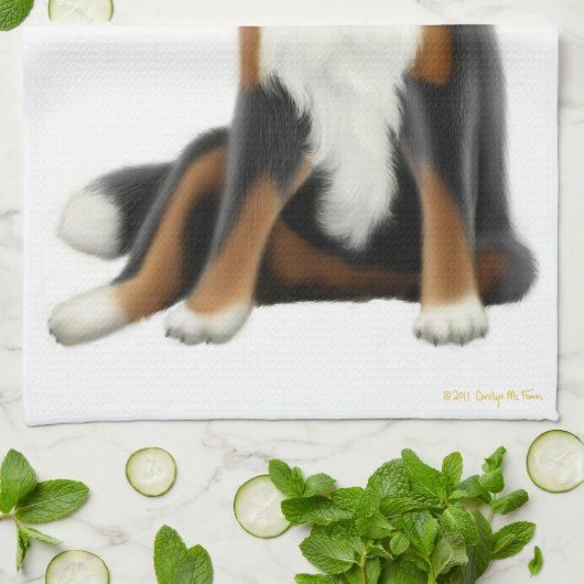 Friendly Bernese Mountain Dog Kitchen Towel Theedoek (Gevouwen)