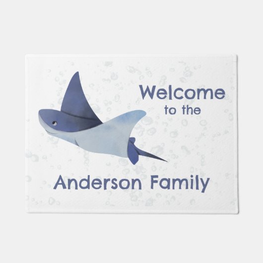 Friendly Blue Stingray Deurmat (Voorkant)