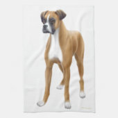 Friendly Boxer Dog Kitchen Towel Theedoek (Verticaal)
