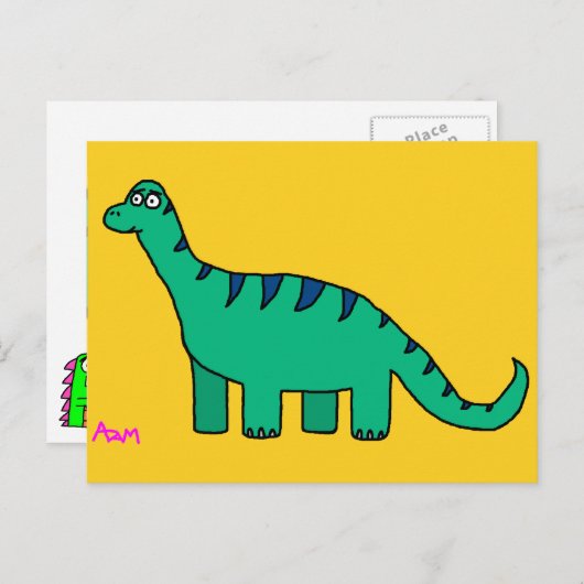 Friendly Brontosaurus Briefkaart (Voorkant / Achterkant)
