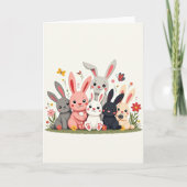 Friendly Bunnies Spring Meadow Card Kaart (Voorkant)