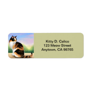 Friendly Calico Cat  Etiket