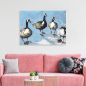 Friendly Canada Geese 2012 Canvas Afdruk (Insitu (Woonkamer))