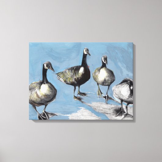 Friendly Canada Geese 2012 Canvas Afdruk (Voorkant)