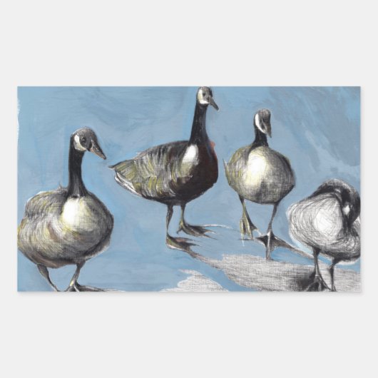 Friendly Canada Geese 2012 Rechthoekige Sticker (Voorkant)