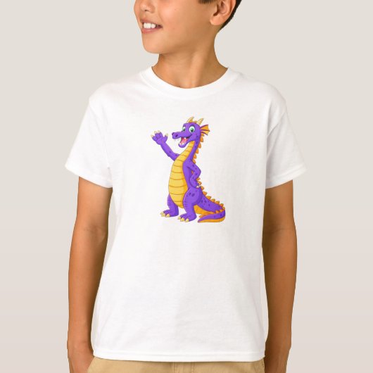 Friendly Cartoon Dragon Character T-shirt (Voorkant)