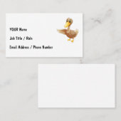 Friendly Cartoon Duck with Contact Info Visitekaartje (Voorkant / Achterkant)