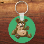 Friendly Cartoon Teddy Bear Sleutelhanger (Voorkant)
