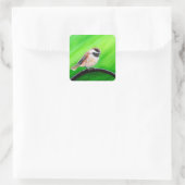 Friendly Chickadee Painting Vierkante Sticker (Tas)
