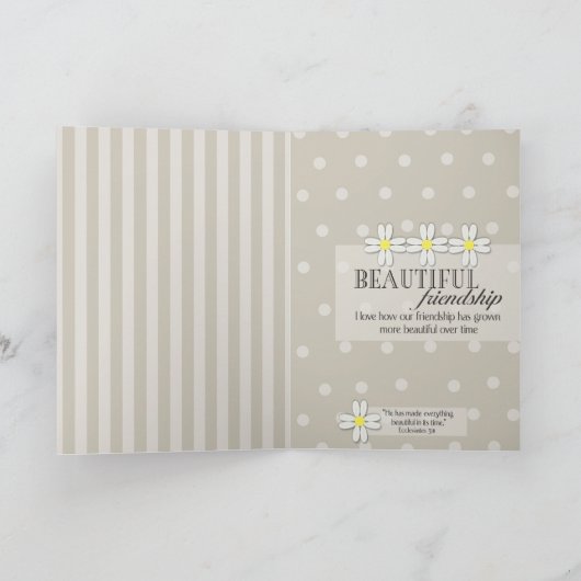 Friendly Daisy Blessings - "Beautiful Friend" Kaart (Binnen)