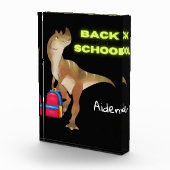 Friendly Dinosaur met rugzak "Terug naar school" Fotoblokken (Rechts)