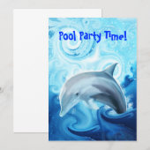 Friendly Dolphin Spel in Ocean Invitation Kaart (Voorkant / Achterkant)