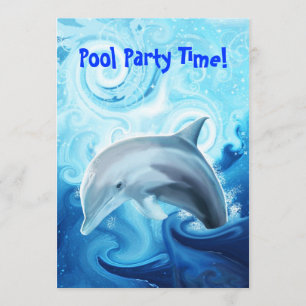 Friendly Dolphin Spel in Ocean Invitation Kaart