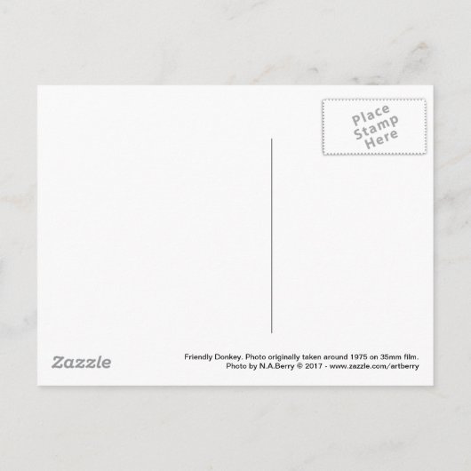 Friendly Donkey - foto Briefkaart (Achterkant)