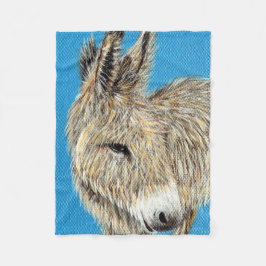 Friendly Donkey Painting Fleece Deken