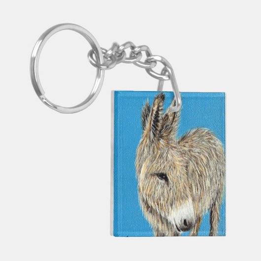 Friendly Donkey Painting Sleutelhanger (Voorkant Links)