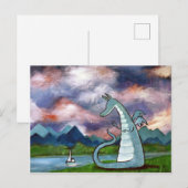 Friendly Dragon Art Briefkaart Cute Whimsical (Voorkant / Achterkant)