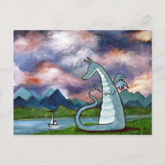Friendly Dragon Art Briefkaart Cute Whimsical