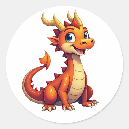 Friendly Dragon Character Sticker  (Voorkant)