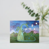 Friendly Dragon Kinder Art Cute Whimsical Briefkaa Briefkaart (Staand voorkant)