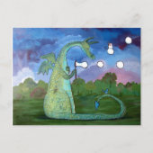 Friendly Dragon Kinder Art Cute Whimsical Briefkaa Briefkaart (Voorkant)